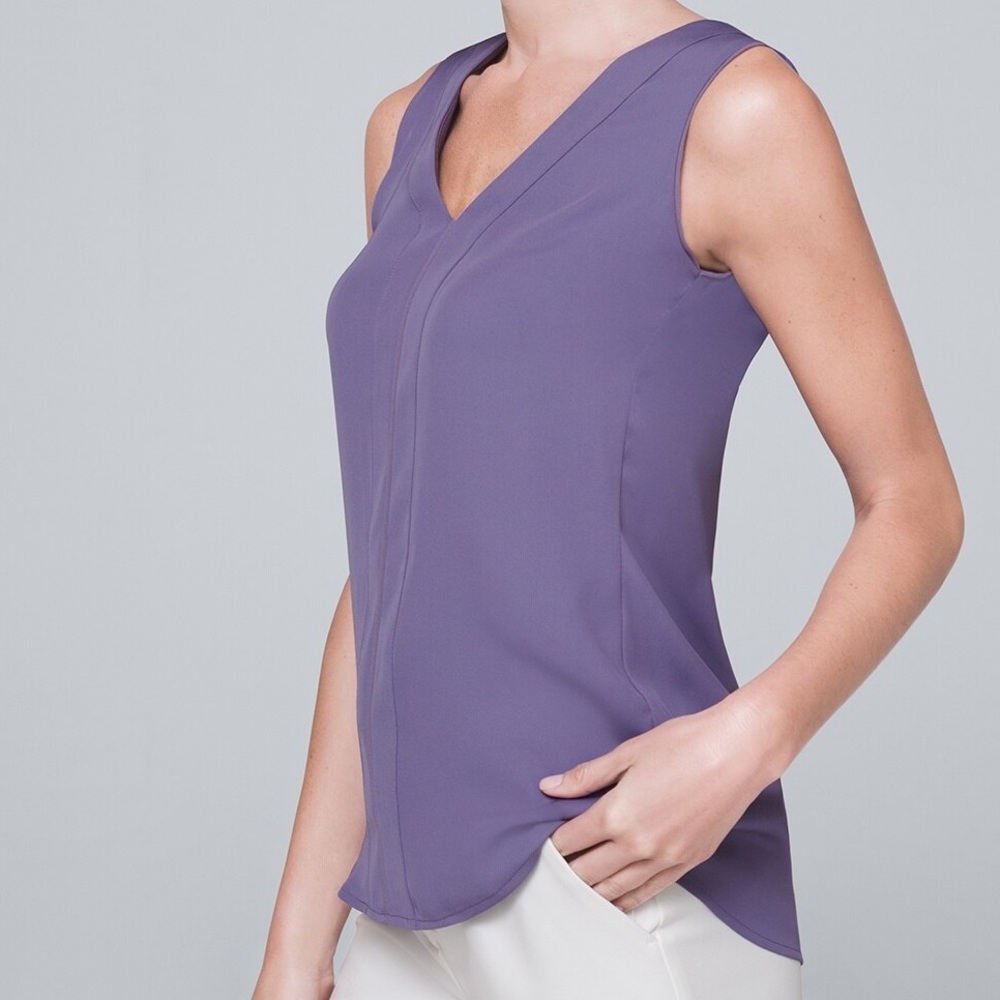 WHBM Dusty Purple Sleeveless Shell Top